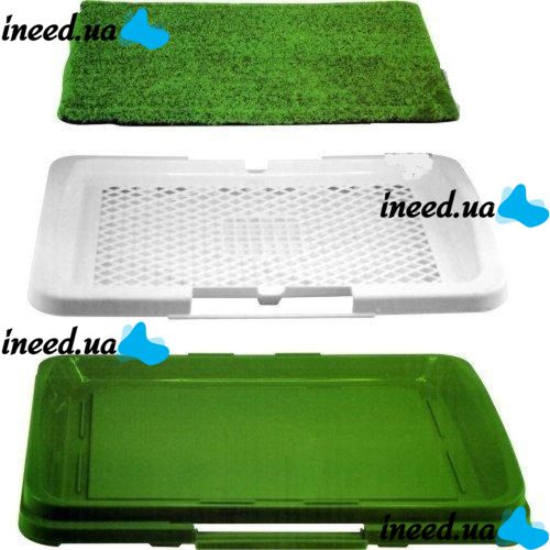 Трехуровневый туалет для собак Puppy Potty Pad 872, Открытый лоток с имитацией травы для животных 47х34х6 см