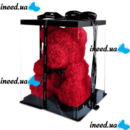 Большой мишка из 3D роз, медведь из искусственных 3D роз 40 СМ