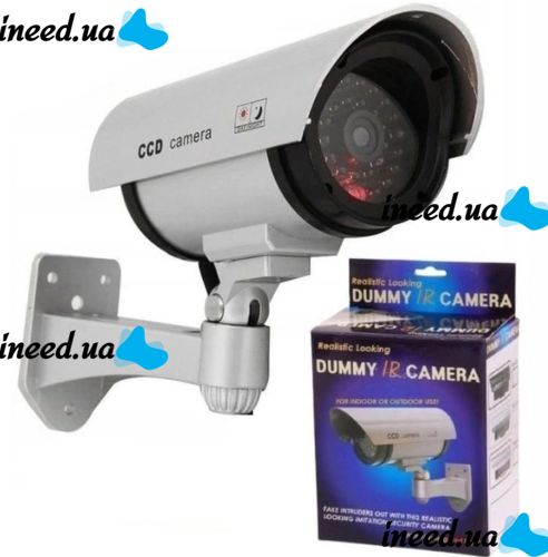 Уличный муляж камеры DUMMY IR CAMERA RR201 с мигающим светодиодом, Наружная камера обманка на батарейках, Видеокамера-обманка с ИК-подсветкой