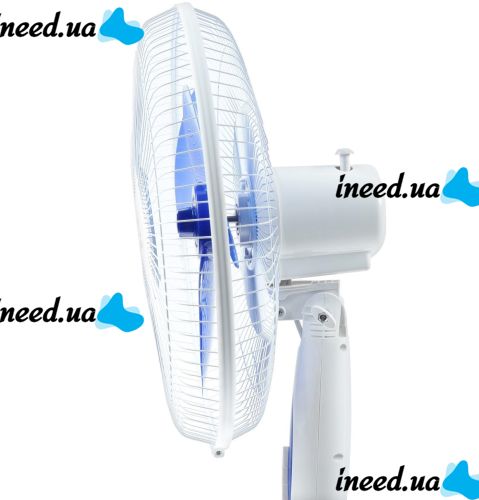Напольный вентилятор WimpeX WX-1611 40 см stand fan 16" 100W с регулировкой высоты, Бесшумный вентилятор Вимпекс 100Вт на пол 3 скорости Белый