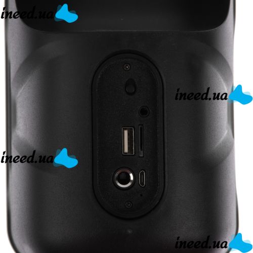 Бездротова Bluetooth колонка JBK-S1 з RGB LED підсвічуванням і функцією Power Bank, акумуляторна блютуз акустика USB AUX для Android IOS Чорна
