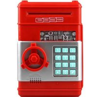 Children's electronic piggy bank safe Mony Safe, bill acceptor, ATM, with combination lock for paper bills, coins with Piggy Number Bank batteries