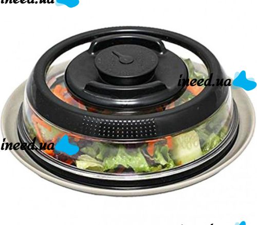 Многоразовая вакуумная крышка Press Dome Stay Fresh Longer NJ-352 19см для пакования пищевых продуктов Кухонный контейнер вакууматор для пищи Черный