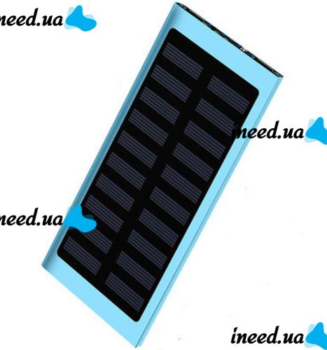 Портативное зарядное батарея Power Bank Solar Water Cube 20000 mAh с солнечной панелью, Внешний аккумулятор повербанк USB 2,1А 20000мАч с фонариком