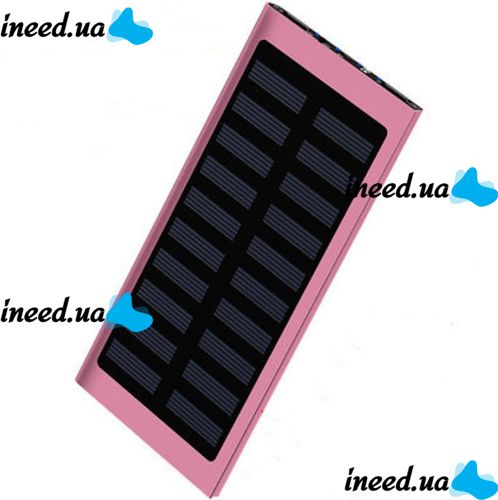 Портативное зарядное батарея Power Bank Solar Water Cube 20000 mAh с солнечной панелью, Внешний аккумулятор повербанк USB 2,1А 20000мАч с фонариком