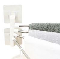 Универсальный настенный полотенцесушитель держатель для ванной 4-Bar Towel Rack на 4 полотенца, Вешалка органайзер для полотенец 4 держателя Белый