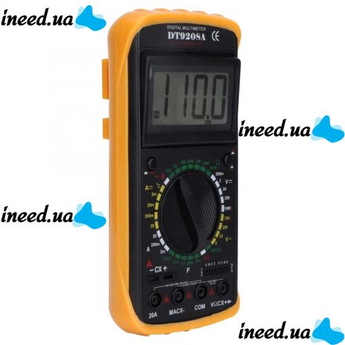 Цифровой профессиональный мультиметр Digital DT9208A тестер вольтметр амперметр с термопарой