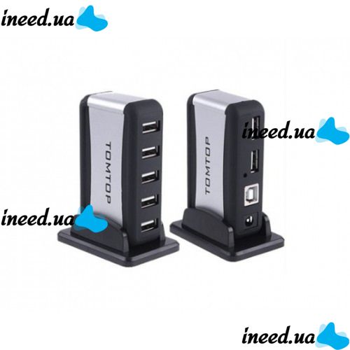 Вертикальный USB хаб HUB 2.0 Tomtop на 7 портов разветвитель удлинитель от сети