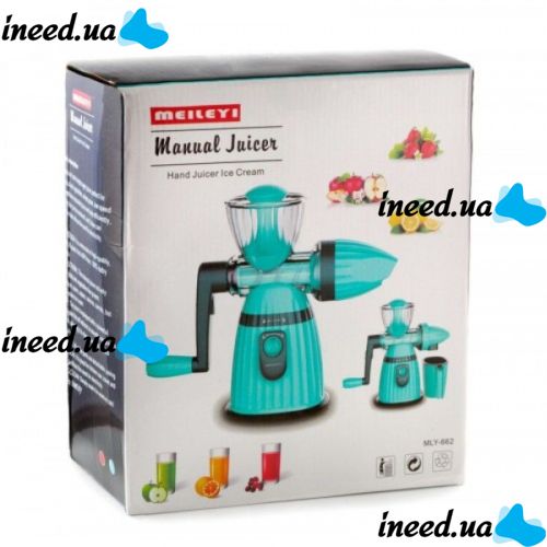 Соковыжималка ручная шнековая Meileyi Manual Juicer MLY-662 2 в 1 с набором насадок
