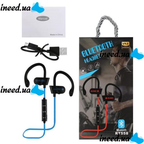Беспроводные спортивные Bluetooth наушники RT558 BT с креплением на ухо RT-558