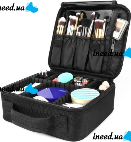Органайзер для хранения косметики Niceland Beauty box MAG-590 с ручкой для переноски, Дорожная водонепроницаемая косметичка, бьюти кейс Черная