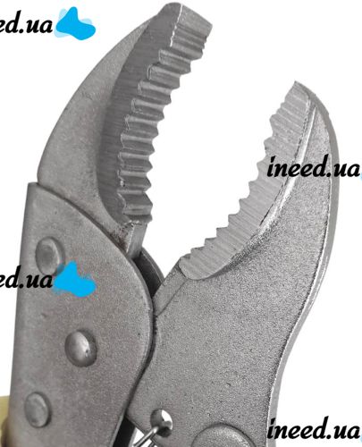 Универсальные зажимные клещи зажим Kubis C45 HRC 44-48 180 мм с фиксатором захвата, Регулируемые щипцы Xinye Tools FR-10687 с прорезиненной ручкой