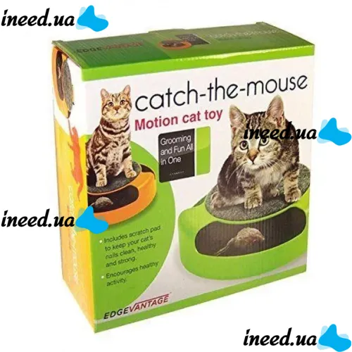 Интерактивная игрушка когтедерка Поймай Мышку Catch The Mouse для котов и кошек с точилкой для когтей 2 в 1, Когтеточка для котят и кота 25 см