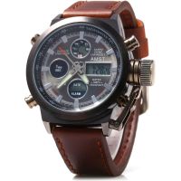 Мужские Наручные армейские часы AMST Sport Brown Watch AM3003 Кварцевые Quartz коричневые