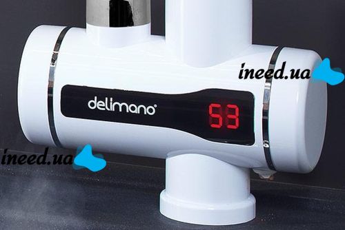 Цифровой проточный водонагреватель Delimano Pro с LED дисплеем