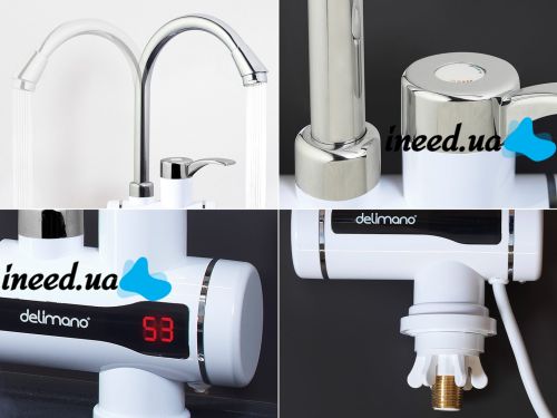 Цифровой проточный водонагреватель Delimano Pro с LED дисплеем