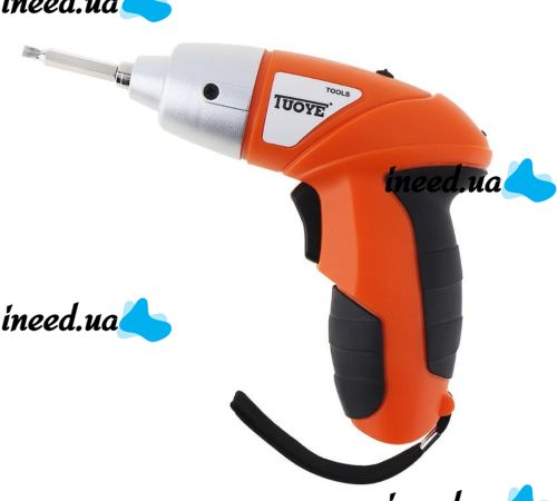 Беспроводная электроотвертка Tools Tuoye Cordless Screw, Аккумуляторный мини шуруповерт с 4 битами и адаптером, Электро отвертка 4 биты в комплекте