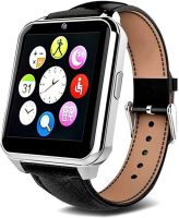 Умные часы Smart Watch W90 black черные кожаный ремешок