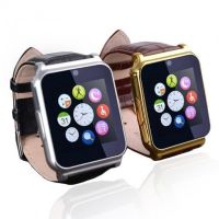 Умные часы Smart Watch W90 black черные кожаный ремешок
