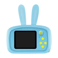 Детский аккумуляторный фотоаппарат DVR Baby Camera XL-500R зайчик, Детская цифровая камера 7688 600mAh, Цифровой фотоаппарат для детей Голубой