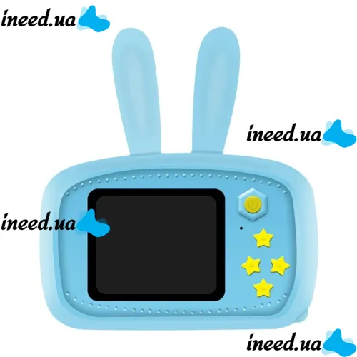 Детский аккумуляторный фотоаппарат DVR Baby Camera XL-500R зайчик, Детская цифровая камера 7688 600mAh, Цифровой фотоаппарат для детей Голубой