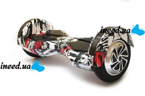 Гироскутер гироборд Smart Balance Wheel Transformers с пультом Bluetooth 8" Graffiti Граффити черепа
