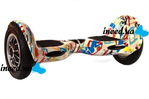 Гироскутер гироборд Smart Balance Wheel 10" i10 с автобалансом и пультом Bluetooth Брызги краски на белом