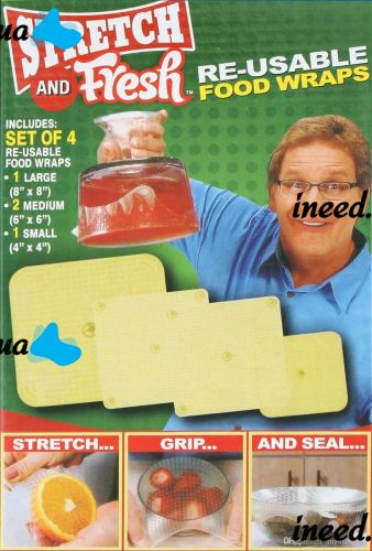 Набор силиконовых крышек Stretch and Fresh многоразовые cиликоновые пленки 4шт