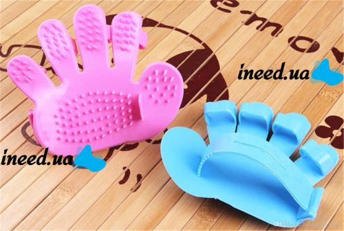 Силіконова щітка для миття тварин Pet Wash Brush, рукавичка для купання собак і котів