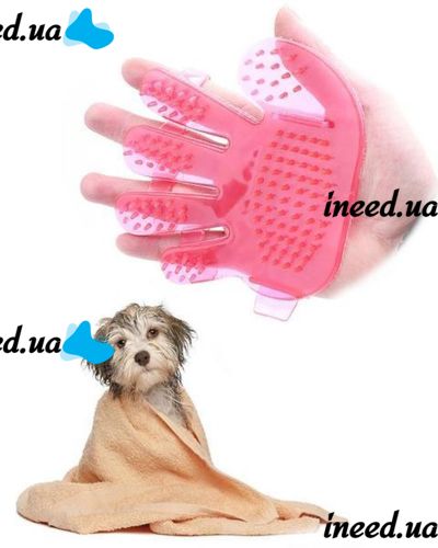 Силіконова щітка для миття тварин Pet Wash Brush, рукавичка для купання собак і котів