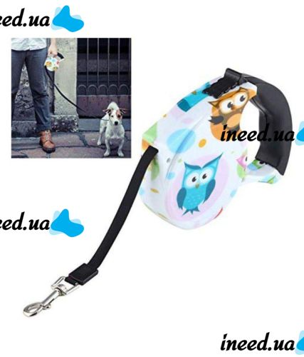Поводок рулетка для собак с кнопочным блокиратором длины Retractable Dog Leash 5 м до 33 кг Средний