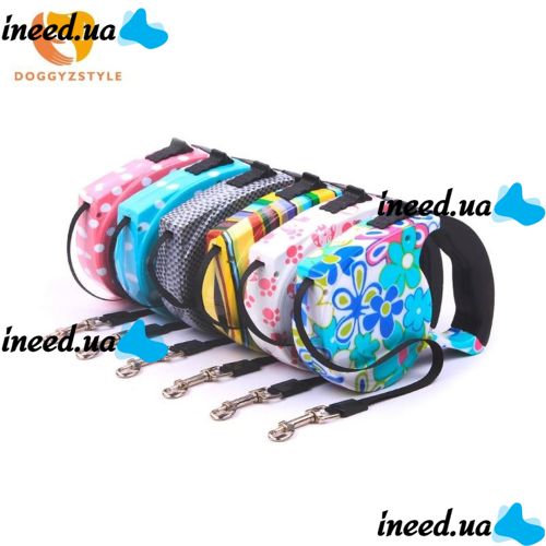 Поводок рулетка для собак с кнопочным блокиратором длины Retractable Dog Leash 5 м до 33 кг Средний
