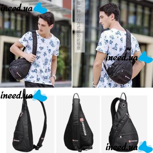 Городской рюкзак через плечо SwissGear Sling 0078 Black