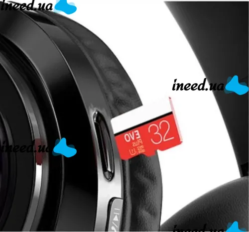 Бездротові накладні навушники Bluetooth B39 Black з мікрофоном підтримкою TF-карти і LED підсвічуванням SD AUX блютуз стерео навушники чорно-червоні