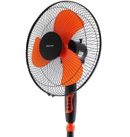 Підлоговий вентилятор Domotec MS-1619 40 см stand fan 16" дюймів 40W помаранчевий Домотек Orange на телескопічній ніжці з поворотом і нахилом