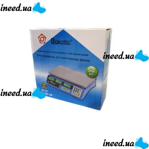 Торговые электронные весы Domotec MS-987 до 50 кг 6V точность 5гр