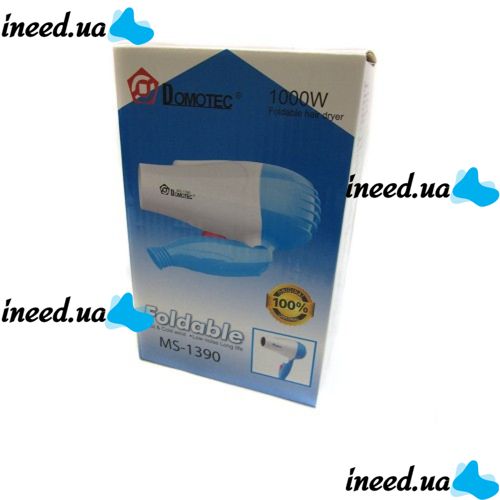 Складной фен для волос Domotec MS-1390 1000W
