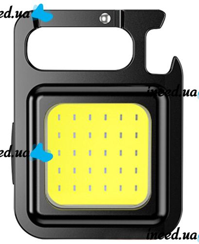  Карманный фонарик брелок Bailong SH-J031-SWS COB 240 LED с магнитом и карабином, Аккумуляторный водонепроницаемый мини фонарь на ключи с открывалкой