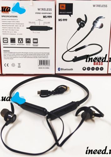 Беспроводные Bluetooth наушники T&G MS-999, черные