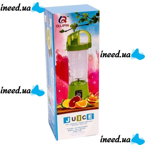 Аккумуляторный портативный блендер Qllipin Juice Cup OL-602 с поилкой 380 мл работает от USB кабеля