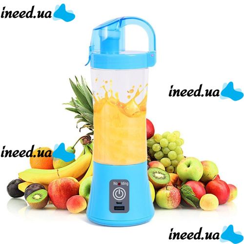 Аккумуляторный портативный блендер Qllipin Juice Cup OL-602 с поилкой 380 мл работает от USB кабеля