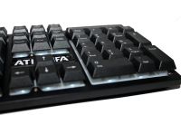 USB проводная геймерская компьютерная клавиатура Landslides KR-6300 с RGB Led подсветкой ATLANFA AT-6300, полноразмерная мембранная Черная