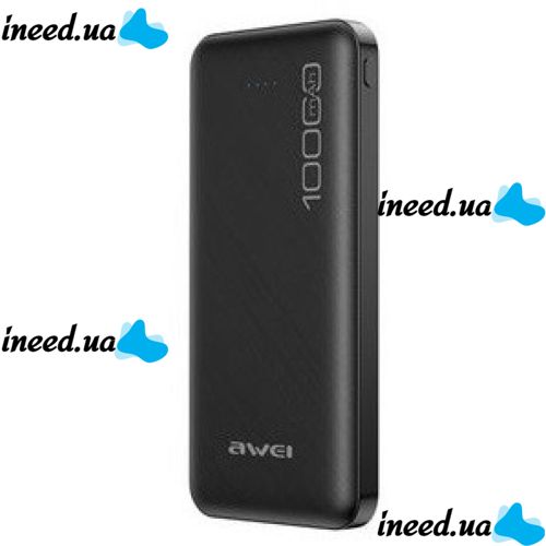 Портативное зарядное устройство Power Bank Awei P28K 10000 mAh, Black черный