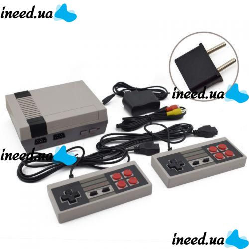 Игровая ретро приставка Dendy Game Anniversary Edition NES 620 игр с двумя джойстиками Детская консоль 8 бит Денди с встроенными играми D1001 Серая