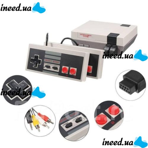 Игровая ретро приставка Dendy Game Anniversary Edition NES 620 игр с двумя джойстиками Детская консоль 8 бит Денди с встроенными играми D1001 Серая