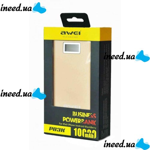 Портативное зарядное устройство Power Bank Awei P83K с LCD дисплеем 10000 mAh
