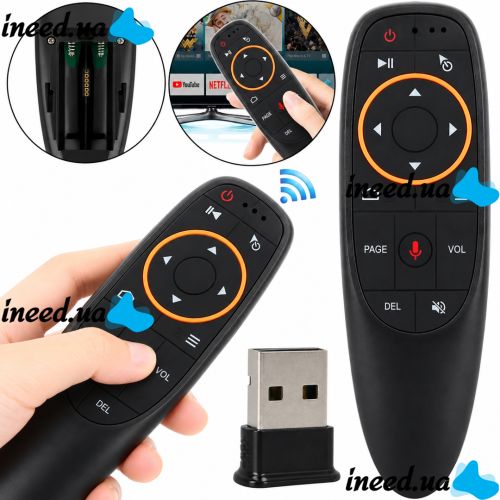 Універсальний пульт аэромышь дистанційного керування телевізором Air Mouse Remote G10S з гіроскопом, повітряна миша адаптер 2,4 GHz 17 кнопок G20