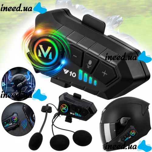 Беспроводная гарнитура на шлем Helmet Wireless Earphone Y10 с мягким микрофоном и шумоподавлением, мотогарнитура с сенсорным управлением и Bluetooth