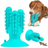 Жевательная игрушка для собак Bronzedog PetFun Dental кактус для чистки зубов на присоске с отверстием для еды, Чистящая зубная щетка Бронзедог