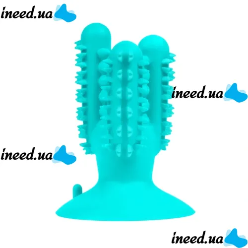 Жевательная игрушка для собак Bronzedog PetFun Dental кактус для чистки зубов на присоске с отверстием для еды, Чистящая зубная щетка Бронзедог
